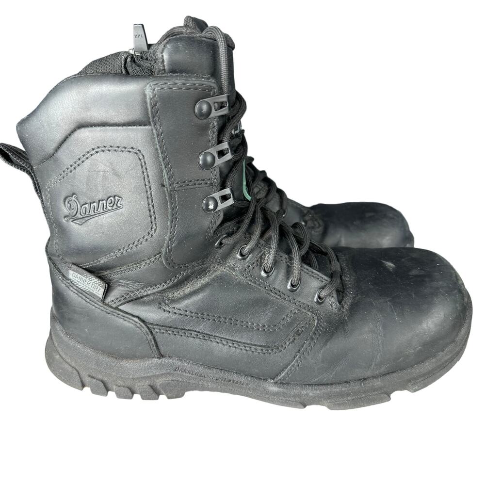 Danner Lookout Side Zip Black Duty Boots Mens Size‎ 8 Leather CSA Miltary Combat